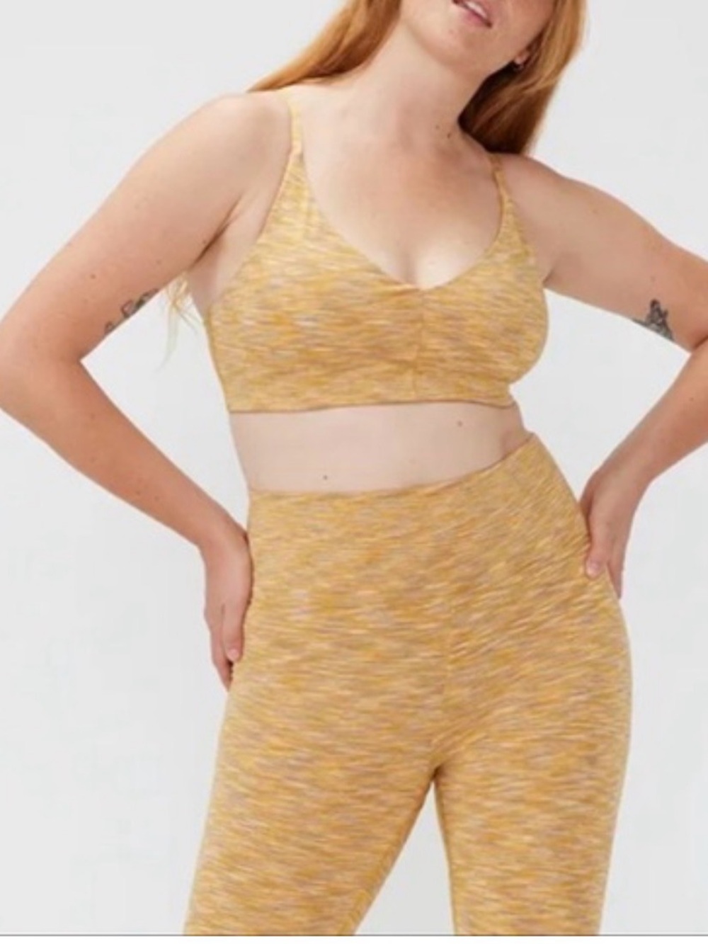 NEW Outdoor Voices Free Flow Bralette and leggings set in sunset size small